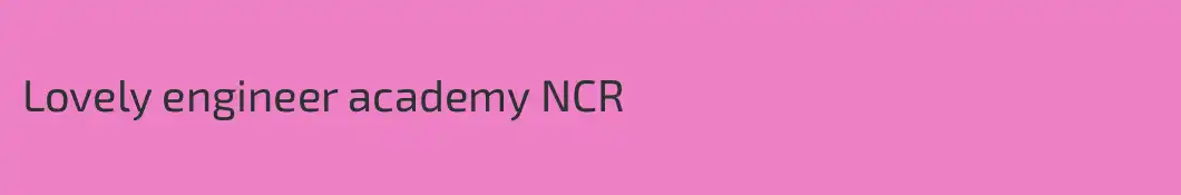 Lovely engineer academy NCR
